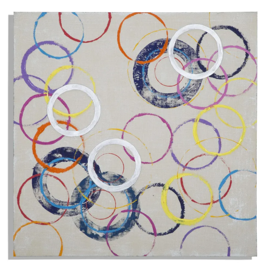 OBRAZ NA PŁÓTNIE FLOATING CIRCLES -A- 80X3X80 cm